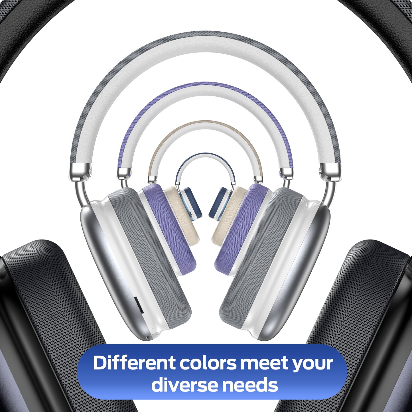 Bluetooth Headphones Over Ear, 65Hrs Playtime Wireless Headphones,Bass Boosted by 90%,Lightweight Headset with Deep Bass, Clear Call with 4 Noise Cancelling Mics,Low Latency for Travel Work Cellphone