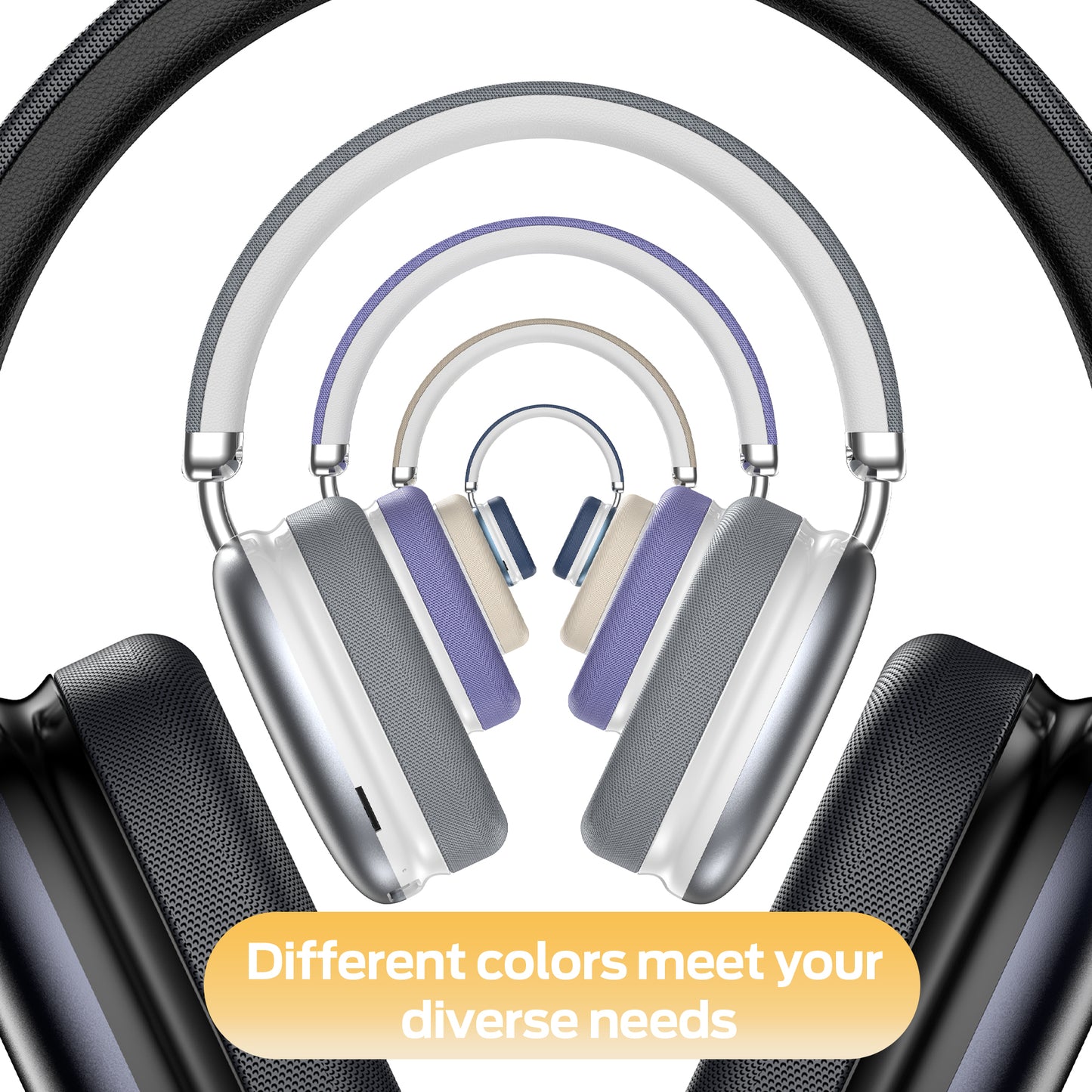 Bluetooth Headphones Over Ear, 65Hrs Playtime Wireless Headphones,Bass Boosted by 90%,Lightweight Headset with Deep Bass, Clear Call with 4 Noise Cancelling Mics,Low Latency for Travel Work Cellphone