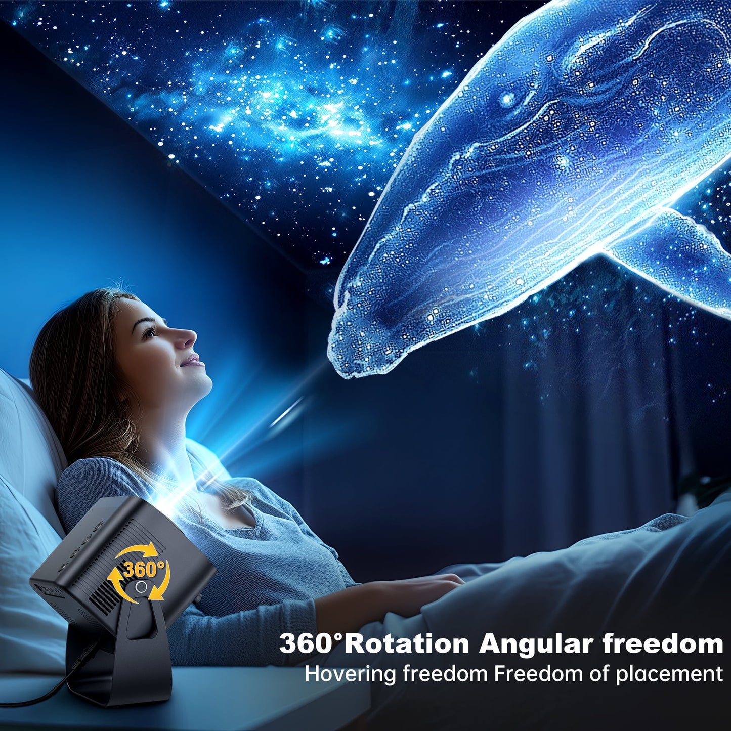LOSEI Projector Supports 4K resolution Smart Projector Auto Keystone Correction Portable Projector with iOS/Android black