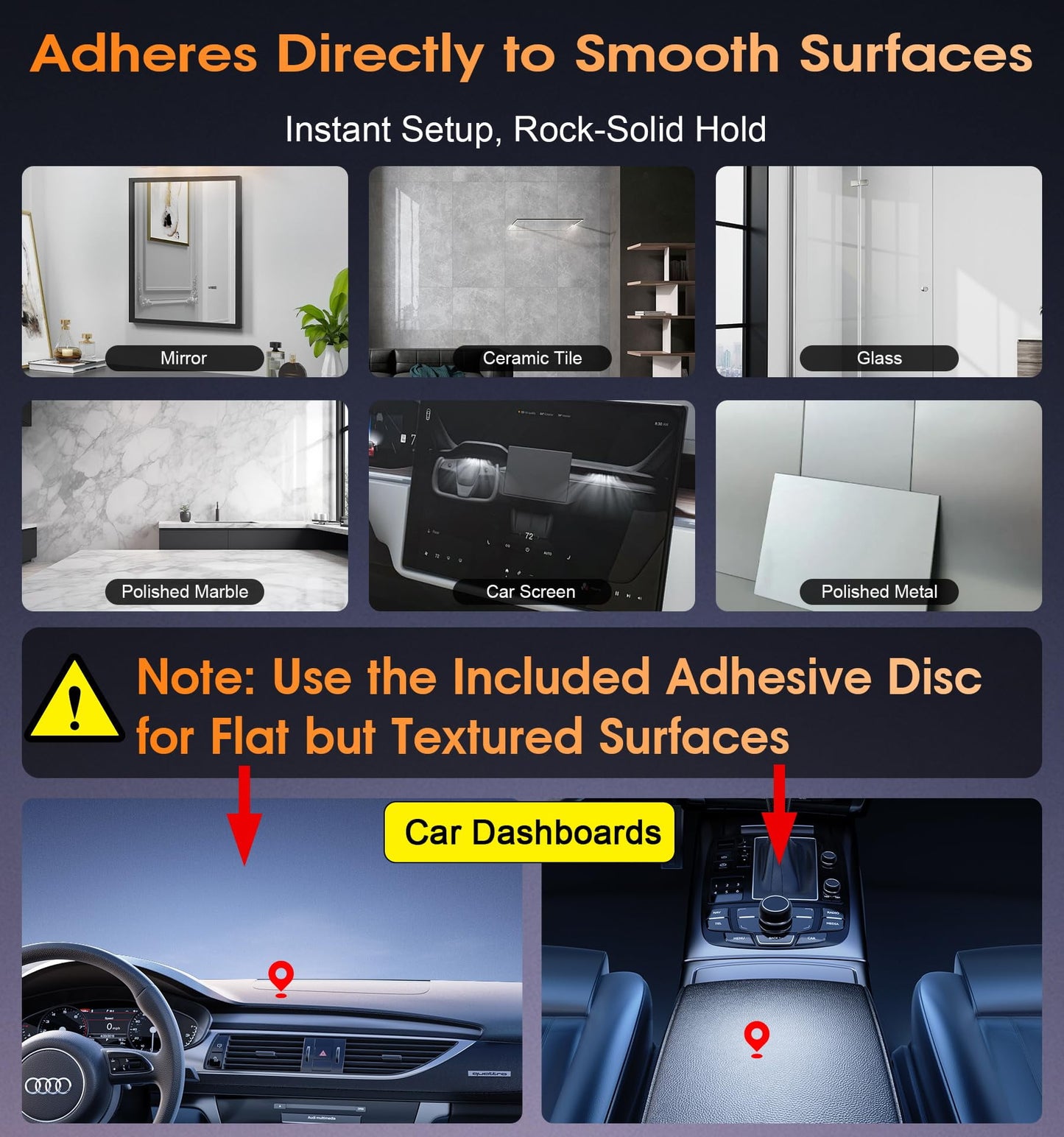 MagSafe Car Mount, Suction Cup Phone Holder, 360° Zinc Alloy Vacuum Car Holder, 98 LBS Strong for iPhone 16 15 14 13 12 Android