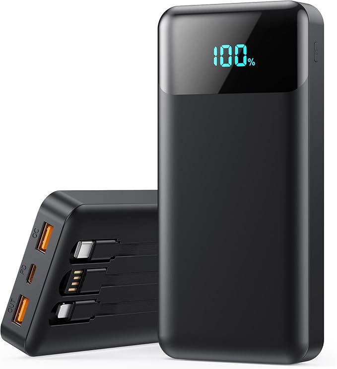 10,000mAh power bank supporting 1.5-hour fast charging; suitable for home backup, outdoor emergencies, and camping.