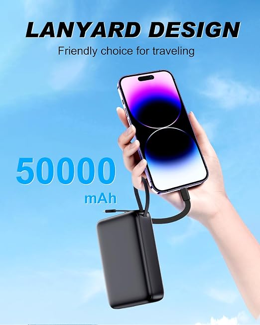 10,000mAh power bank supporting 1.5-hour fast charging; suitable for home backup, outdoor emergencies, and camping.