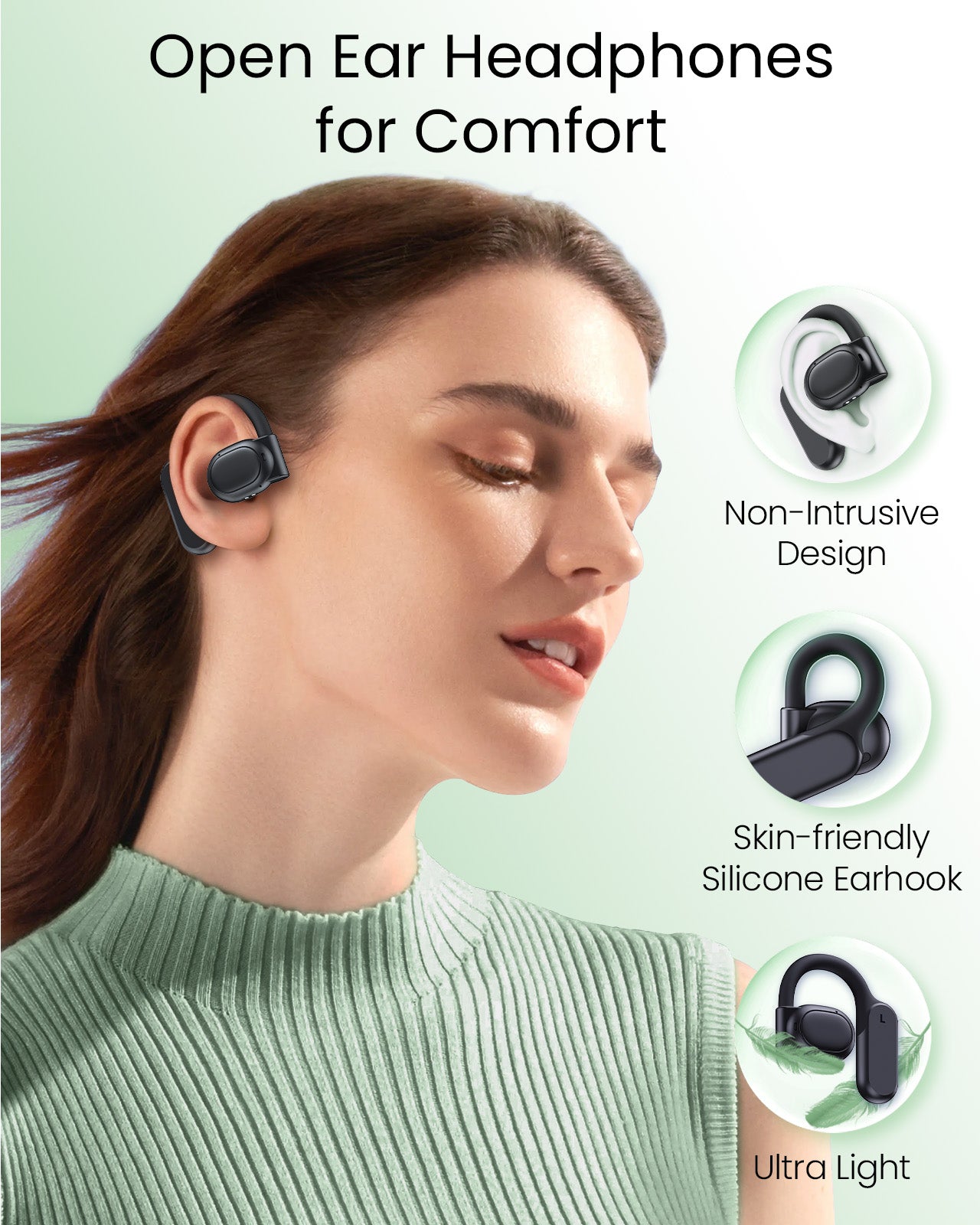 VEATOOL G01 Wireless Earbuds with Smart Touch Control, ANC+ENC Noise Cancellation, 40H Stereo Deep Bass, IPX7 Waterproof Rating, 5 EQ Modes