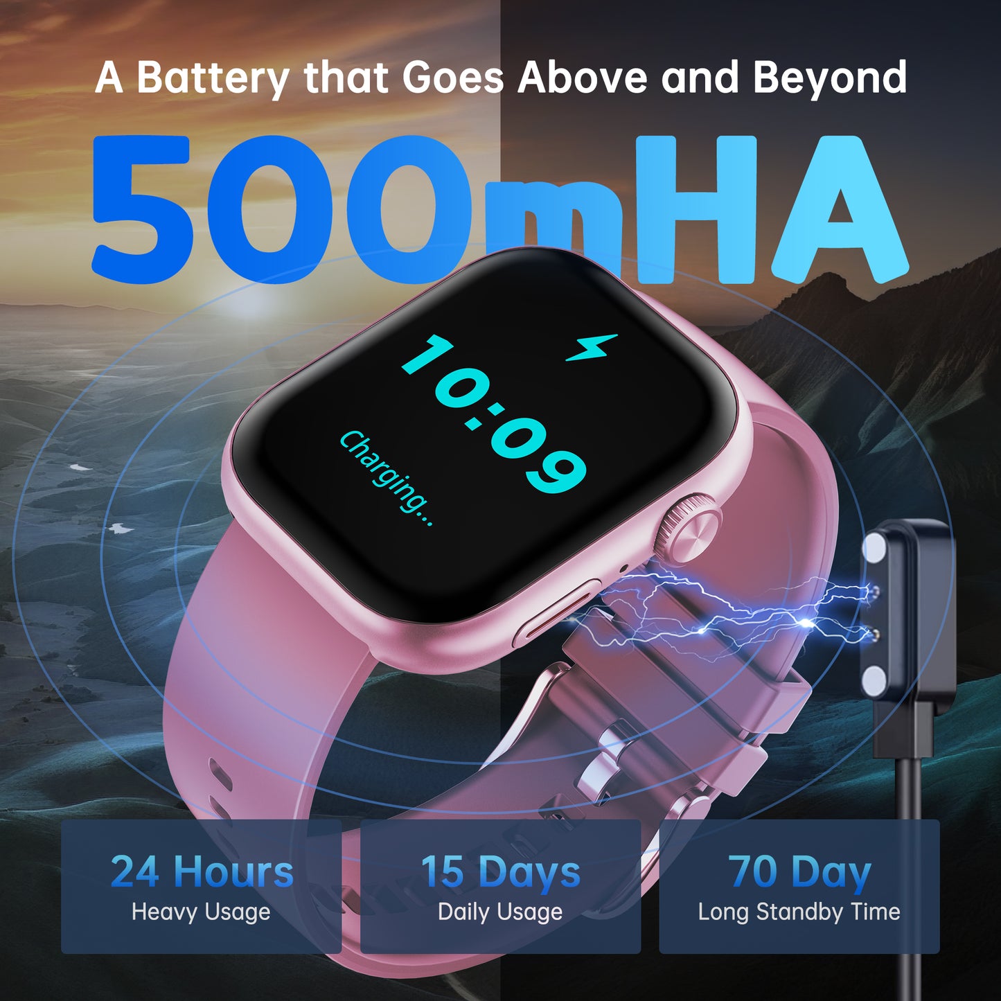 Smart Watch Fitness Tracker, 2.01" HD, Bluetooth Call, IP68 Waterproof, 170+ Sports Modes, Health & Sleep Monitor, for Android iOS, Pink