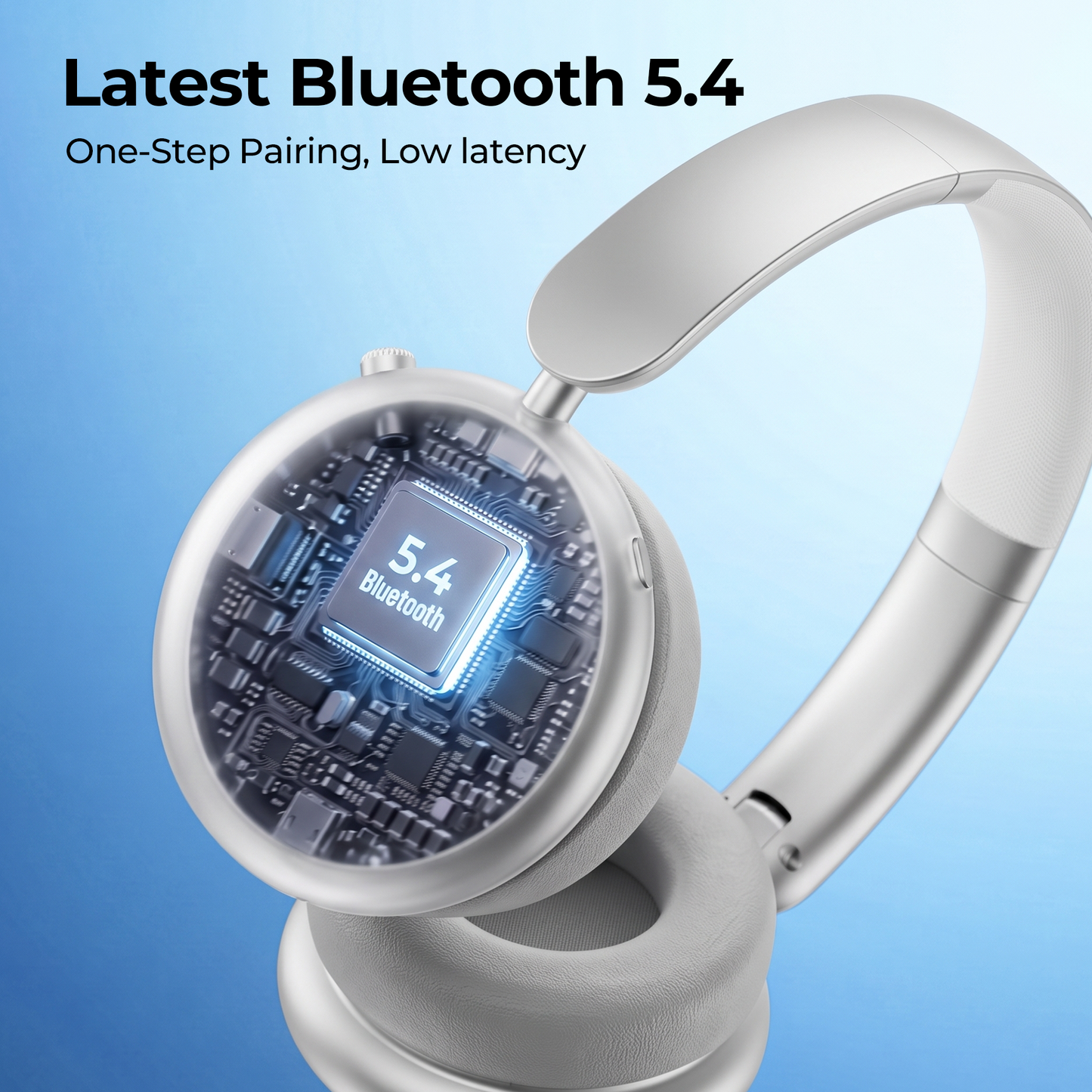 Active Noise Cancelling Headphones,60H Playtime Bluetooth 6.0 Wireless Headphones with Hi-Res Audio