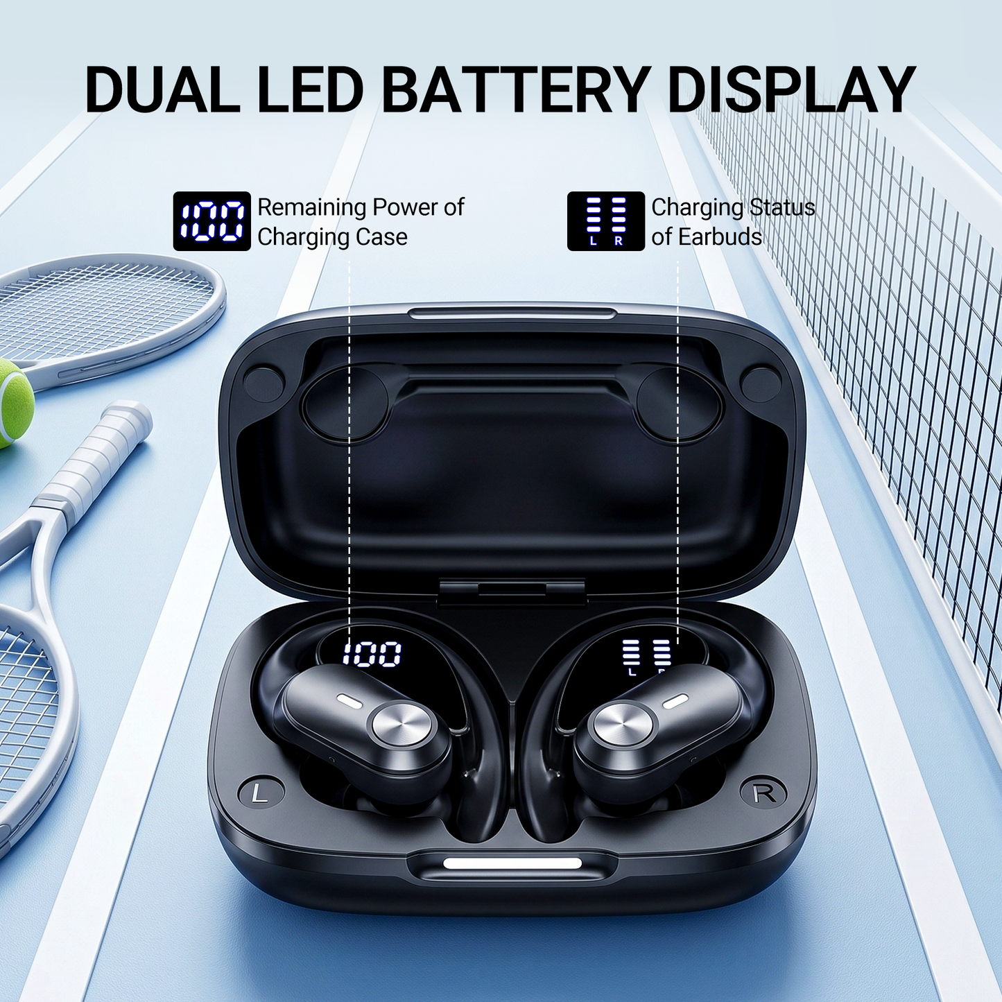 Wireless Earbuds, Bluetooth Headset with Microphone Touch Control , Waterproof, High-Fidelity Stereo Earphones，Support wireless charging earbuds，Compatible with iPhone 13 Pro Max XS Samsung Android