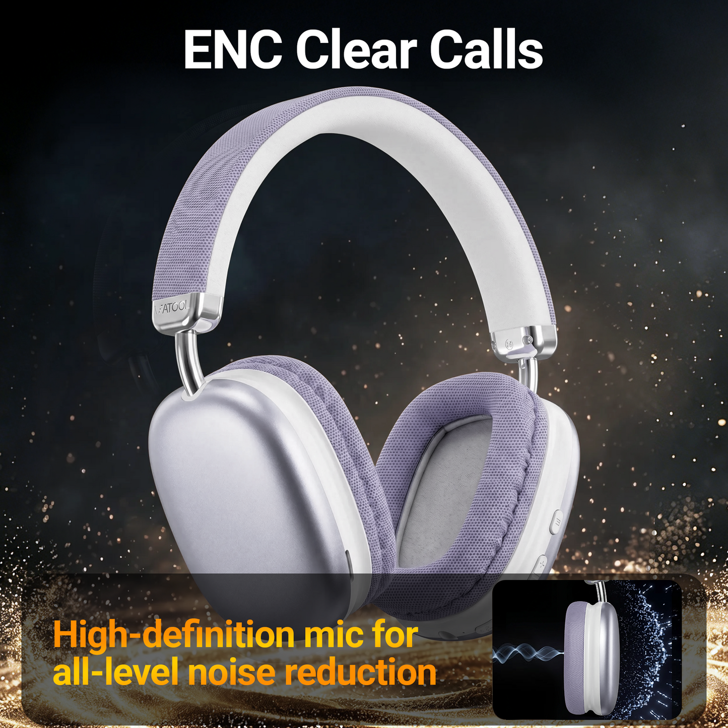 SY-BT1632 High-Fidelity Over-Ear Bluetooth Headphones | Powerful 40mm Bass | Bluetooth 5.3 Dual-Mode Connectivity | 40-Hour Battery Life | Comfortable Fit(Purple)