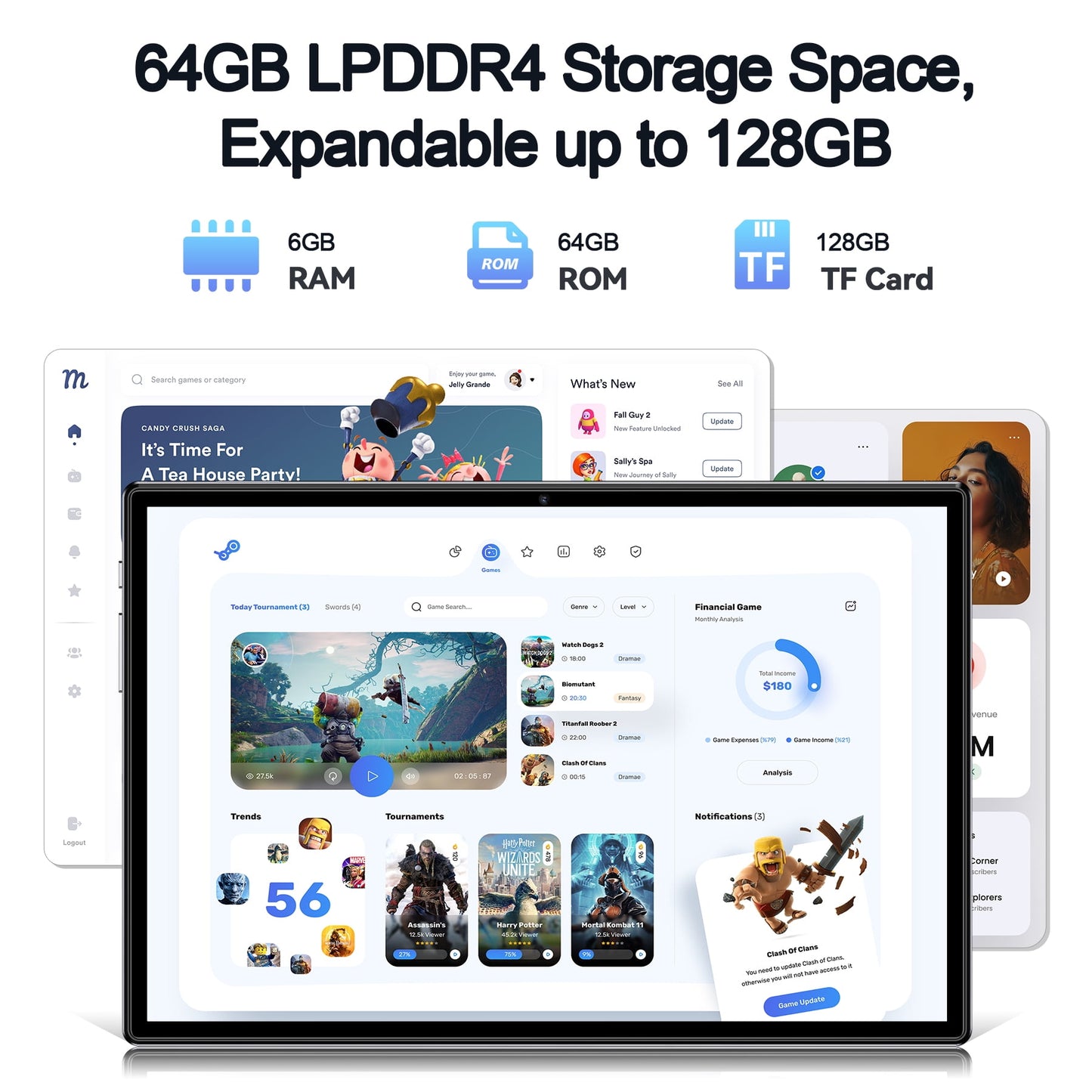 2025 Android 13 Tablet,STA 10.1 inch Tablets 6GB+64GB +128GB Expand, 6000mAh Octa-Core Tablet Drop-proof Case, 1280*800 HD IPS Display, GPS, 5G/2.4G WiFi,Dual 5MP+13MP Camera for Adults and Kids