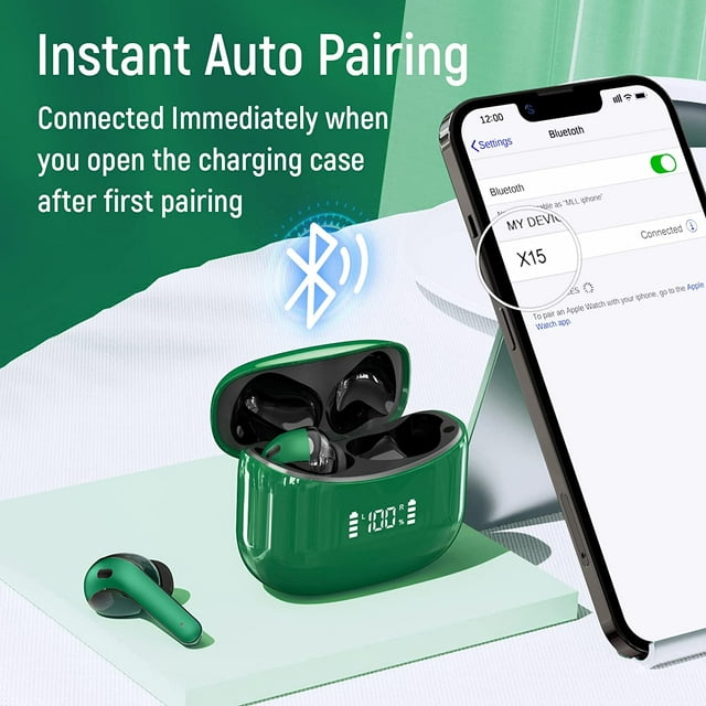 Bluetooth Headphones, Wireless Earbuds 5.1 Auto Pairing HiFi Stereo Sound True Wireless Earbuds in Ear Bluetooth Earphones Binaural Call Headset, IPX7 Waterproof Sport Wireless Headphones