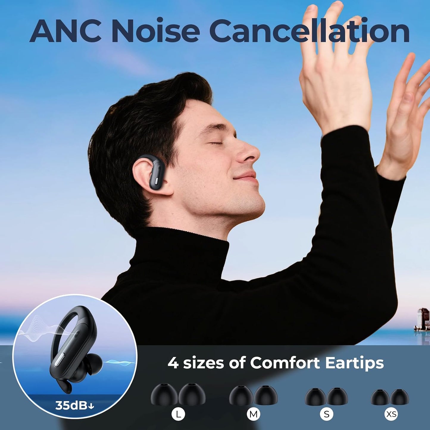 Wireless Earbuds with LED Power Display – Bluetooth 5.3, 35H Playback, IPX7 Waterproof, 3.3g Ultra-Light for Running, Work, Travel Z1NGB1RD（副本）（副本）
