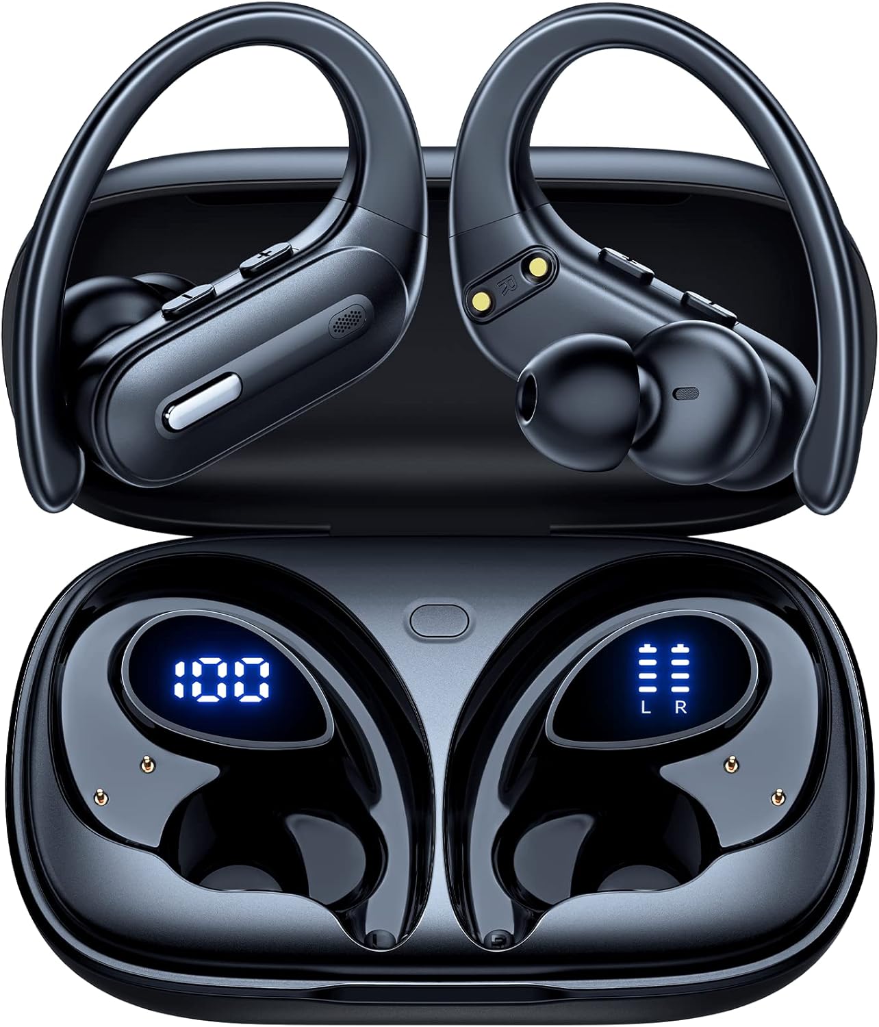 Wireless Earbuds with LED Power Display – Bluetooth 5.3, 35H Playback, IPX7 Waterproof, 3.3g Ultra-Light for Running, Work, Travel Z1NGB1RD（副本）（副本）