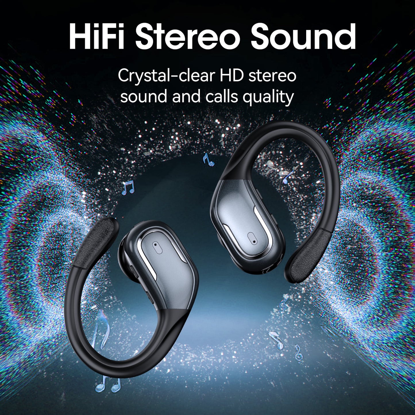 VEAT00L Wireless Earbud, 80Hrs Bluetooth 5.3 Headphones IP7 Waterproof for Sport, Running Wireless Earphones with ENC Noise Cancelling Mics, Deep Bass Over Ear bud with Earhooks for Android, iOS