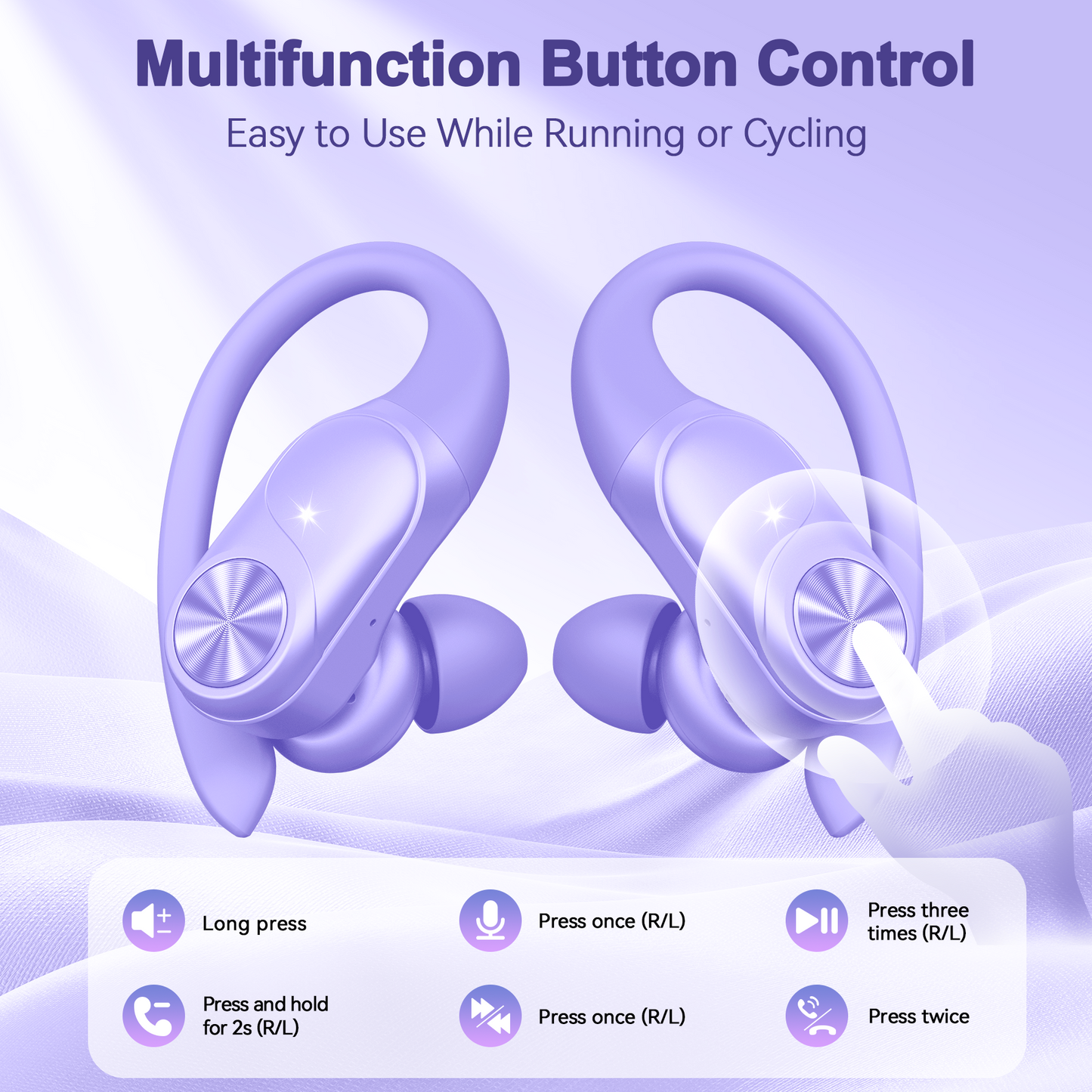VEATOOL Clip on Earbuds,Open Ear Headphones Wireless Bluetooth 5.4 Sports Earphones with ENC Clear Call,50H Playtime, IPX7 Water Resistant,Comfortable for Small Ears & Glasses Wearers,Workouts