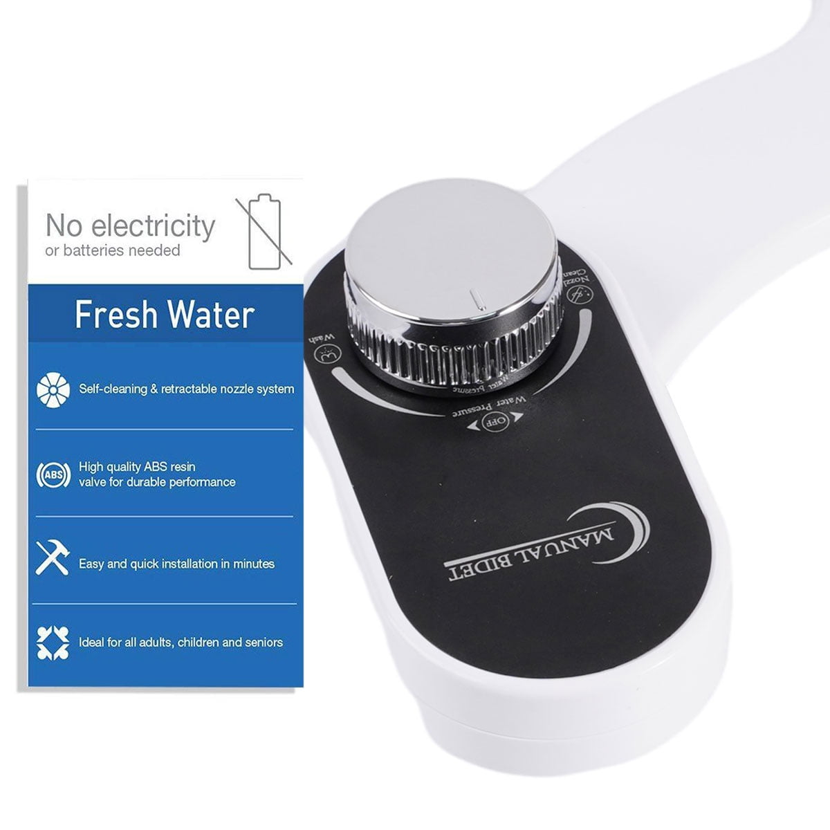 KDMLR Bidet Attachment for Toilet Water Sprayer for Toilet Seat, Easy-to-Install, Non-Electric Bidet with Adjustable Fresh Water Jet Spray, Bidets for Existing Toilets - Accessories & Instructions