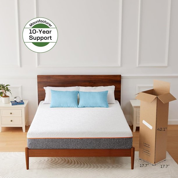 KDMLR Queen Mattress, 10-inch Gel Memory Foam Mattress, Medium-Firm Queen Mattress in a Box for Pressure Relief & Support, Breathable Cooling Queen Size Mattress with Zippered Cover