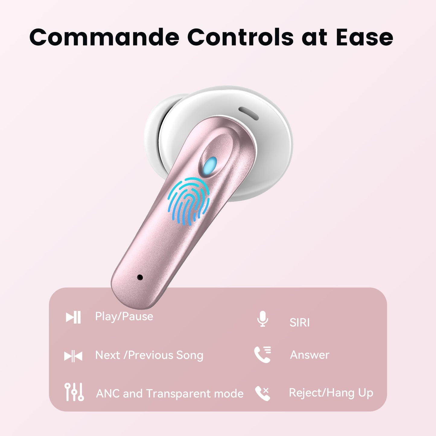 VEAT00L P91 Wireless Stereo Earbuds, Bluetooth 5.4, ENC Mics, 60H Playback, Dual LED Display, IPX7 Waterproof, for Android iOS