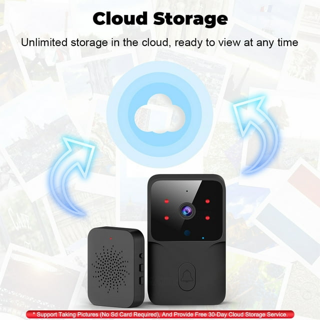 KDMLR Doorbell Camera Wireless, WiFi Video Doorbell with Chime, 2 Way Audio, AI Smart Human Detection, Night Vision, Cloud Storage, Real Time Alert for Home
