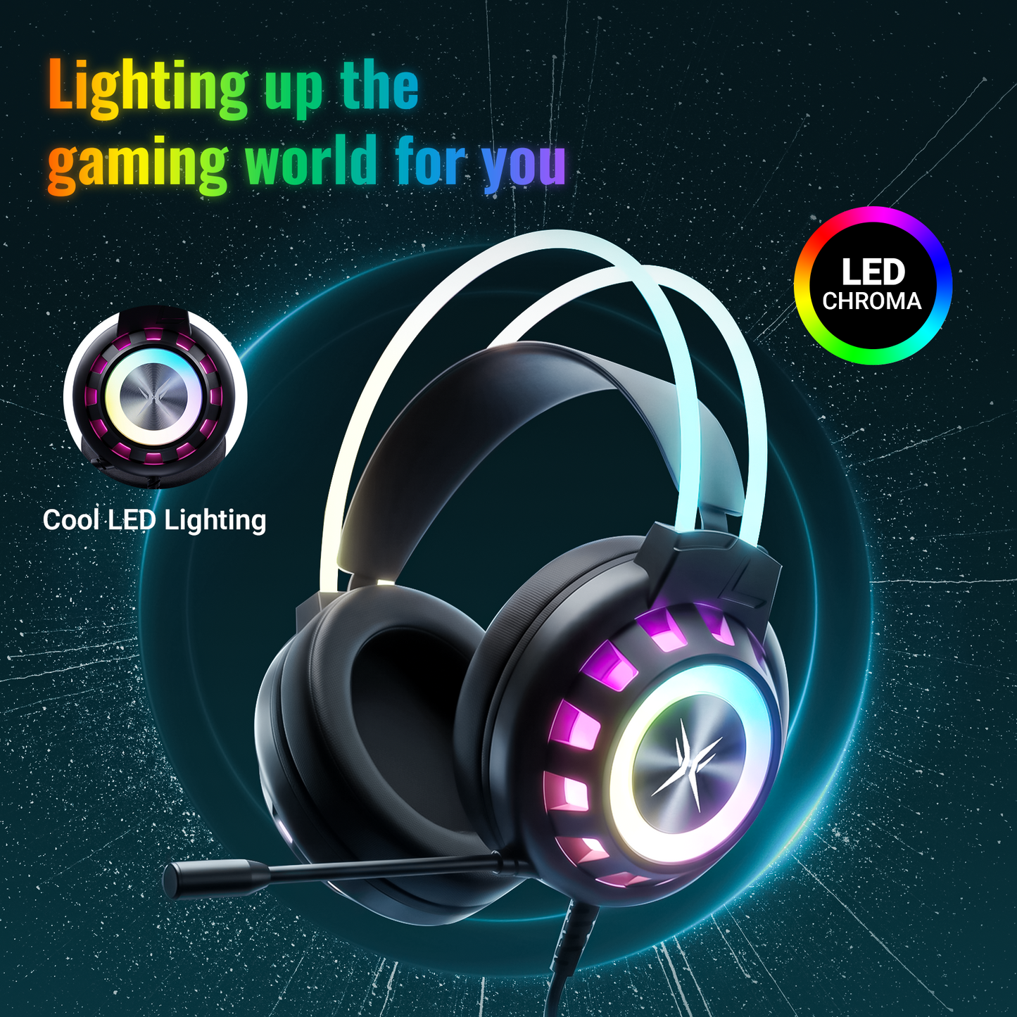 VEATOOL X7 Wireless Earbud, 80Hrs Bluetooth 5.3 Headphones IP7 Waterproof for Sport, Running Wireless Earphones with ENC Noise Cancelling Mic