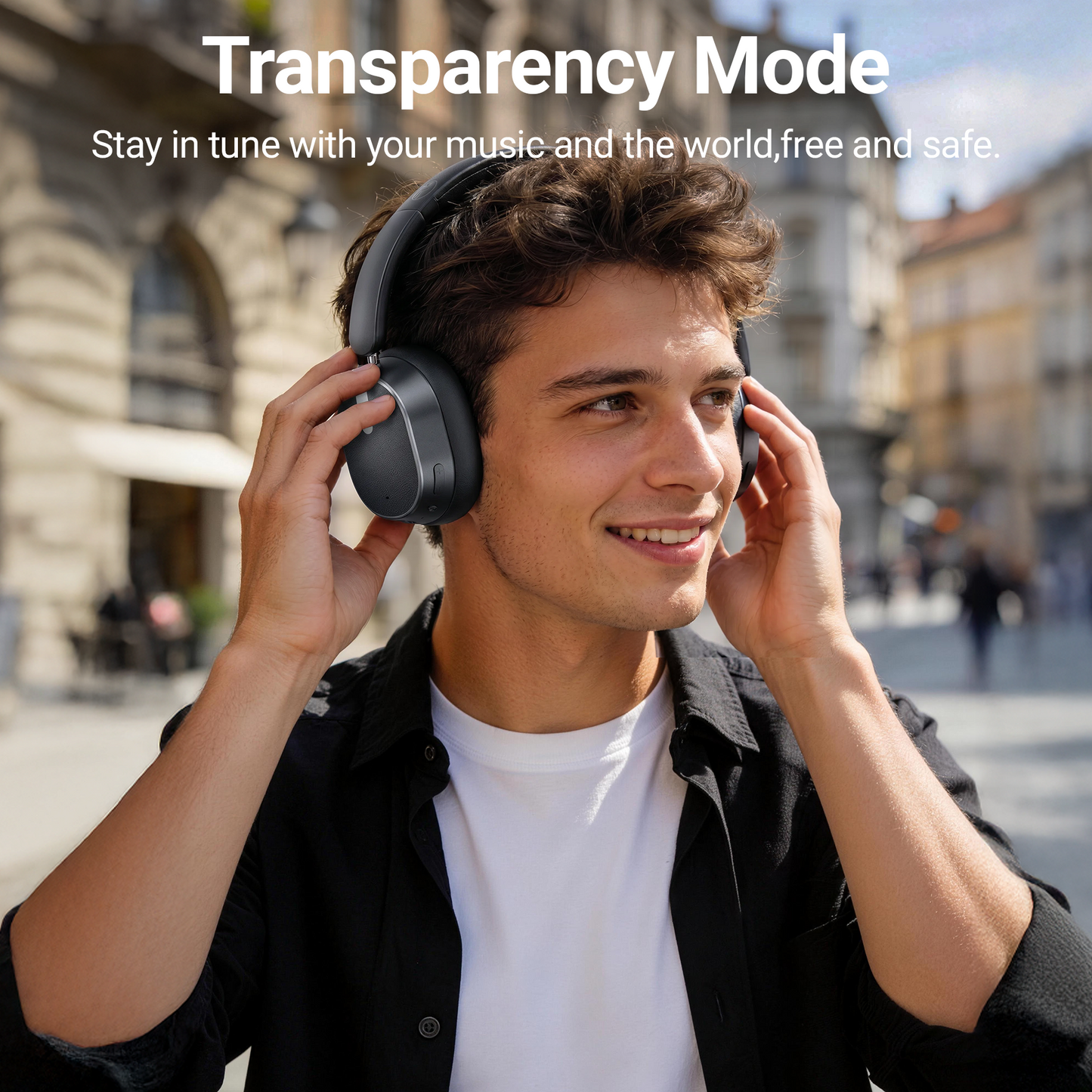 Hybrid Active Noise Cancelling Headphones,-50dB Wireless Bluetooth Headphones with Hi-Res Audio,120H Playtime Over Ear Bluetooth Headphones with 6 ENC Clear Mic