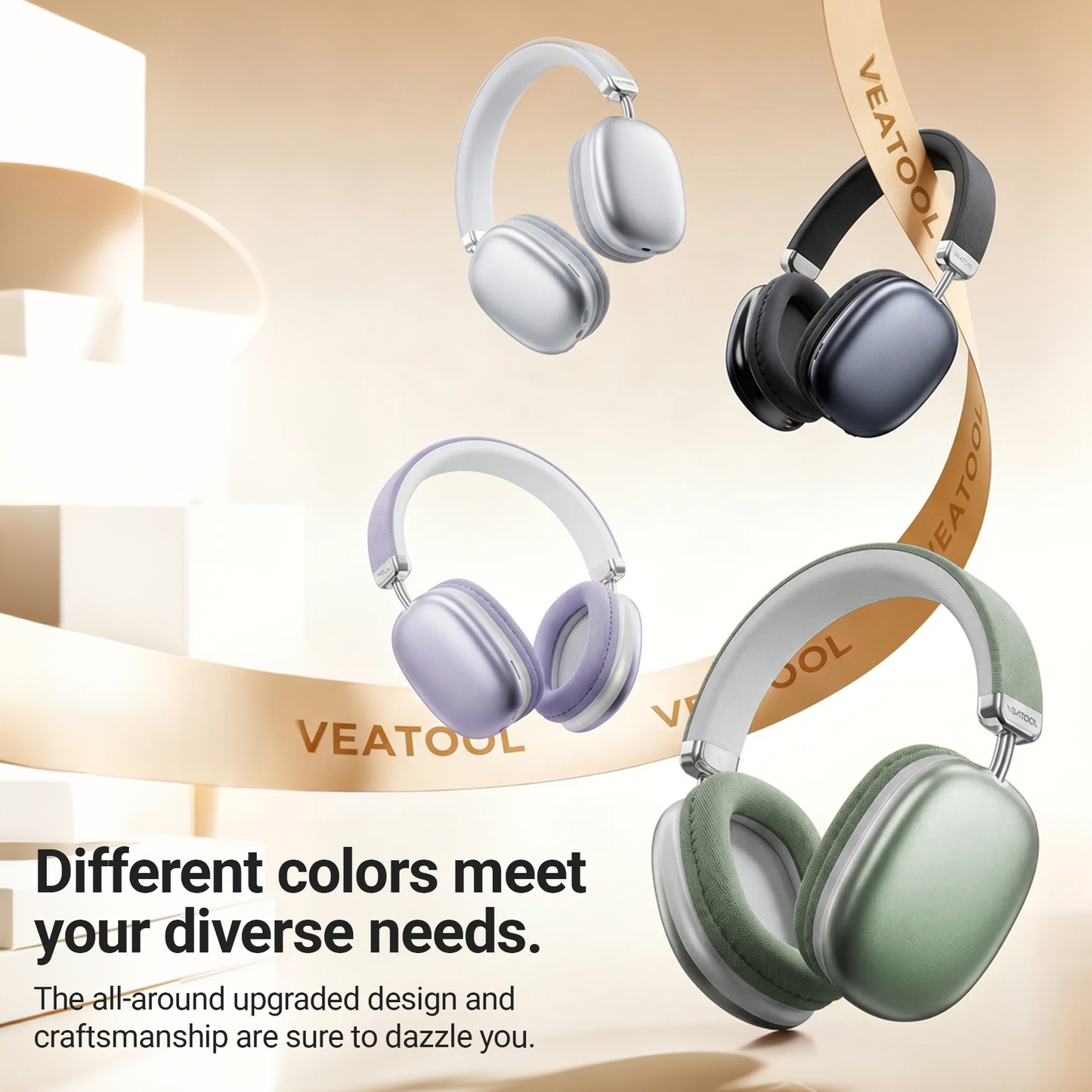 SY-BT1632 High-Fidelity Over-Ear Bluetooth Headphones | Powerful 40mm Bass | Bluetooth 5.3 Dual-Mode Connectivity | 40-Hour Battery Life | Comfortable Fit(Green)