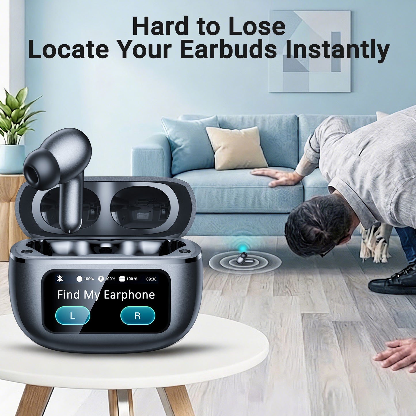 VEAT00L X7 Wireless Earbud, 80Hrs Bluetooth 5.3 Headphones IP7 Waterproof for Sport, Running Wireless Earphones with ENC Noise Cancelling Mics, Deep Bass Over Ear bud with Earhooks for Android, iOS