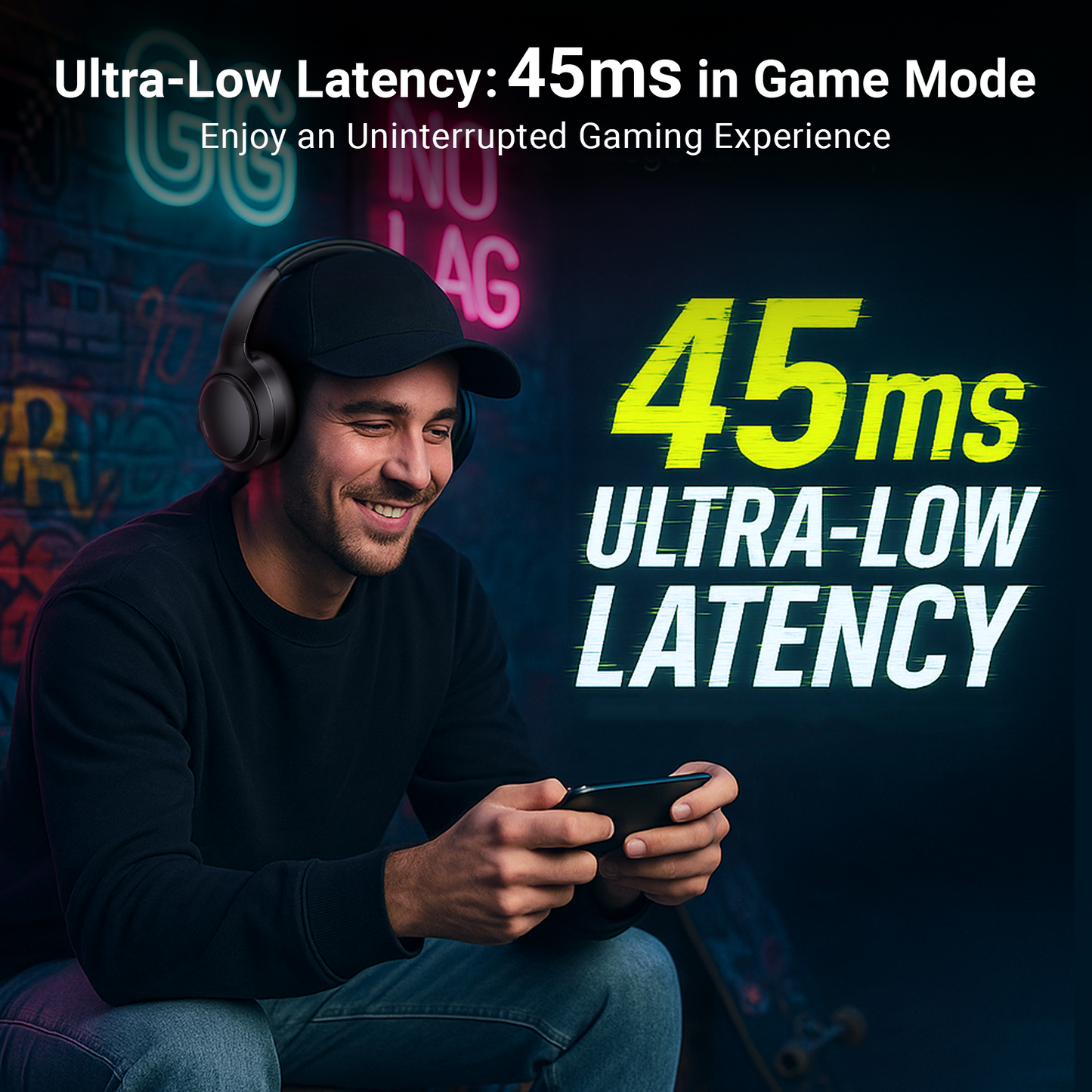 Hybrid Active Noise Cancelling Headphones,-50dB Wireless Bluetooth Headphones with Hi-Res Audio,120H Playtime Over Ear Bluetooth Headphones with 6 ENC Clear Mic