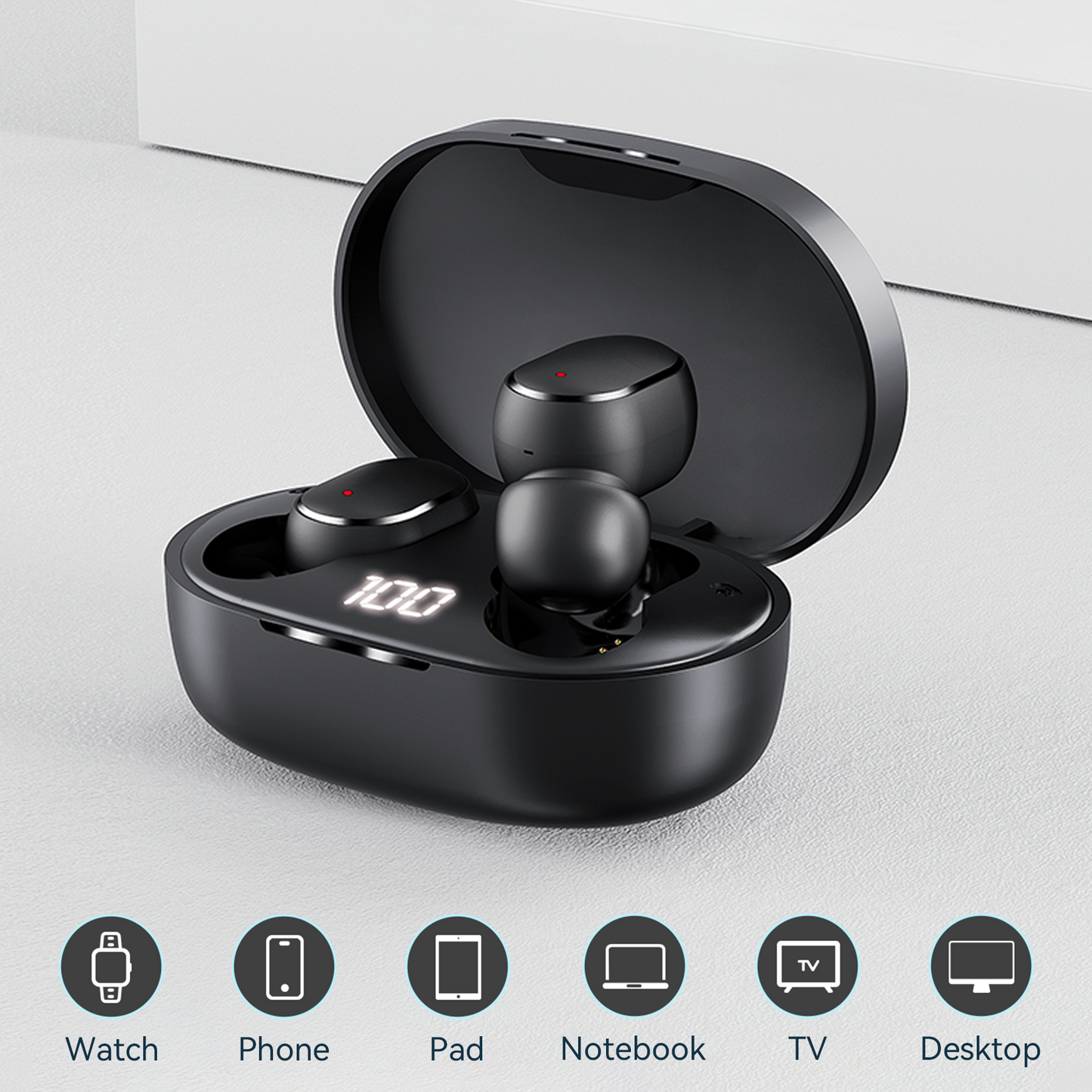 VEAT00L M3 True Wireless Earbuds In-Ear Bluetooth Headphones Stereo Calls Touch Control IPX5 Waterproof Bluetooth5.1 (Charging Case Included)