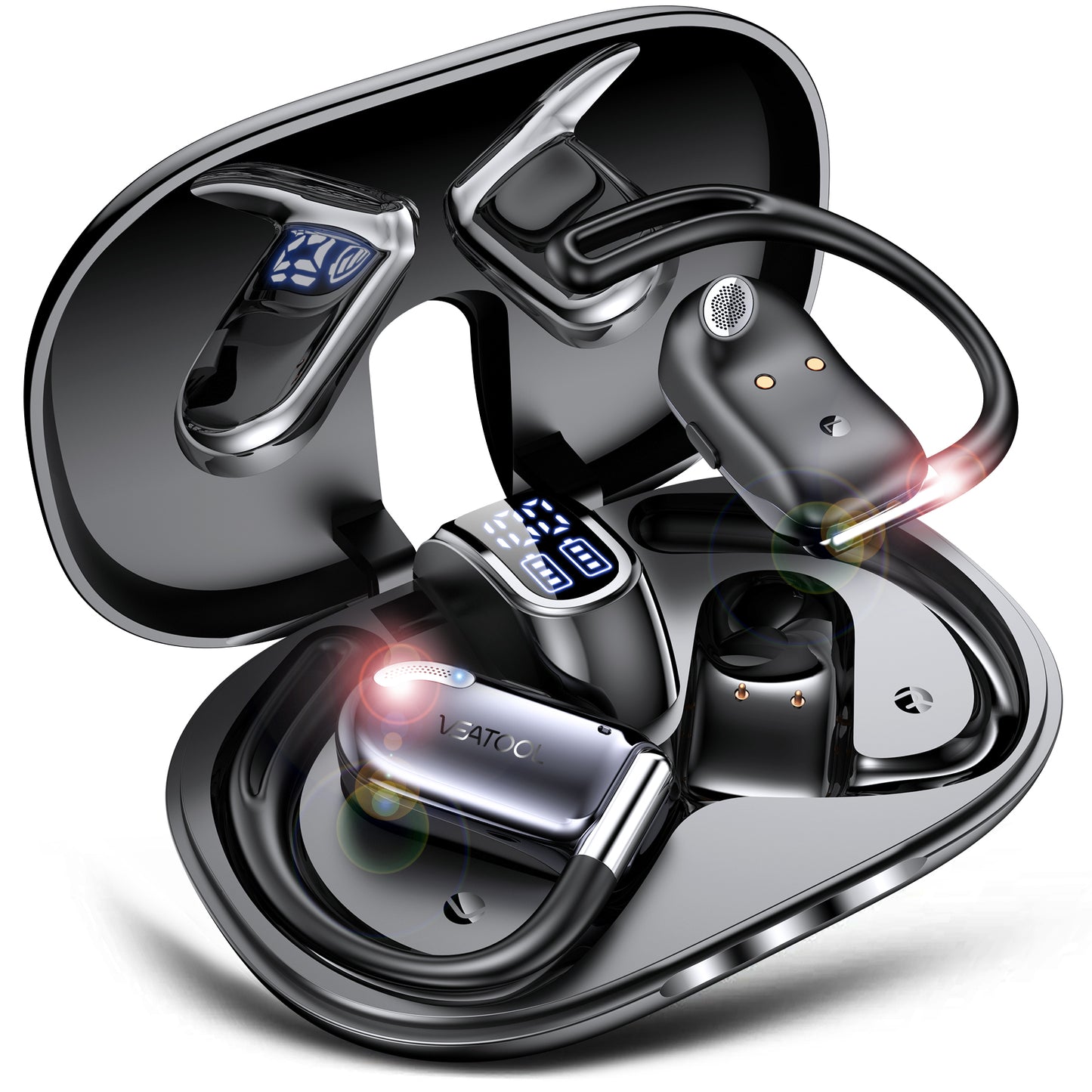 AI Translation Earbuds Real Time, 164 Language Translator Earbuds 4-in-1 Translation Headphones, Audifonos Traductores Inglés Español Open Ear Headphones with Audio and Video Calls, For Business（副本）