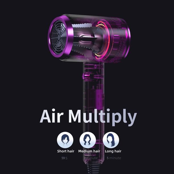 KDMLR Negative Ionic Hair Dryer, 1800W Hair Blow Dryer, Portable Travel Hair Dryer Hair Dryer with Nozzle/Comb/Bracket and Powerful Hot/Cool Wind Settings,Constant Temperature Hair Care(Grey Pink)