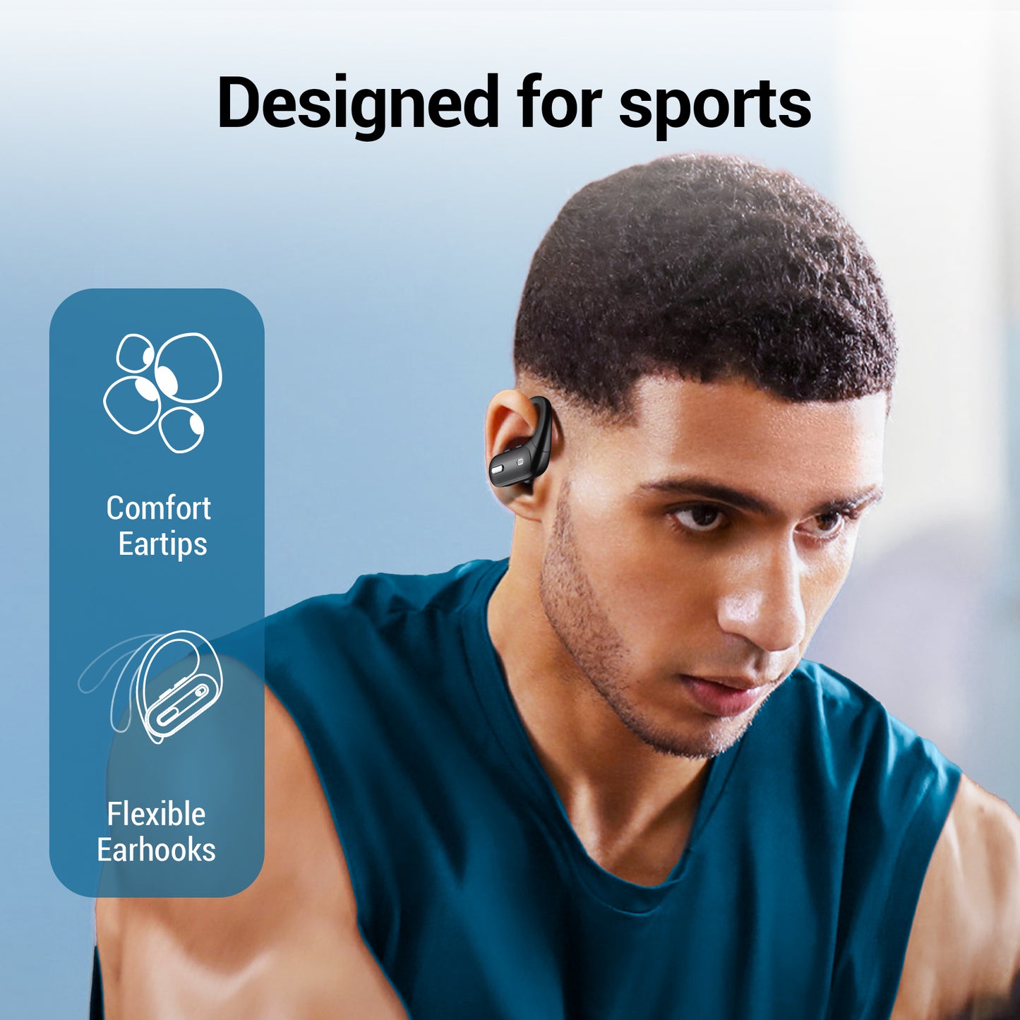 VEAT00L Wireless Earbuds Bluetooth Headphone Sport, Bluetooth 5.4 Earbud, 72Hrs Earphone with Earhook, Noise Cancelling Mic, IP7 Waterproof Headset for Workout/Running