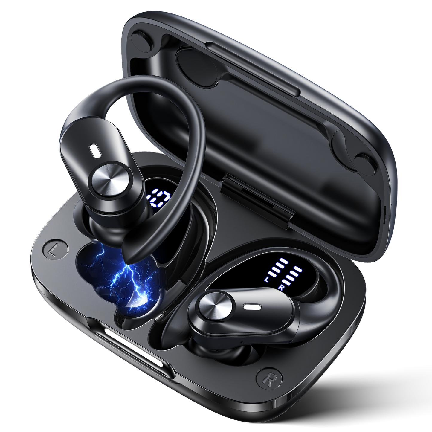Wireless Earbuds, Bluetooth Headset with Microphone Touch Control , Waterproof, High-Fidelity Stereo Earphones，Support wireless charging earbuds，Compatible with iPhone 13 Pro Max XS Samsung Android