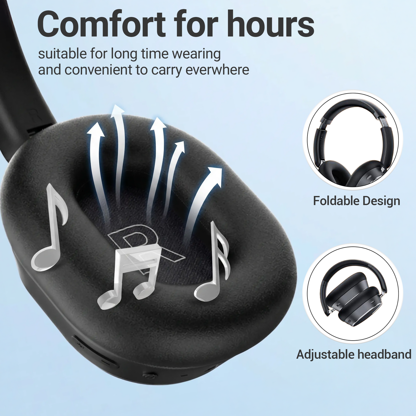 Hybrid Active Noise Cancelling Headphones,-50dB Wireless Bluetooth Headphones with Hi-Res Audio,120H Playtime Over Ear Bluetooth Headphones with 6 ENC Clear Mic