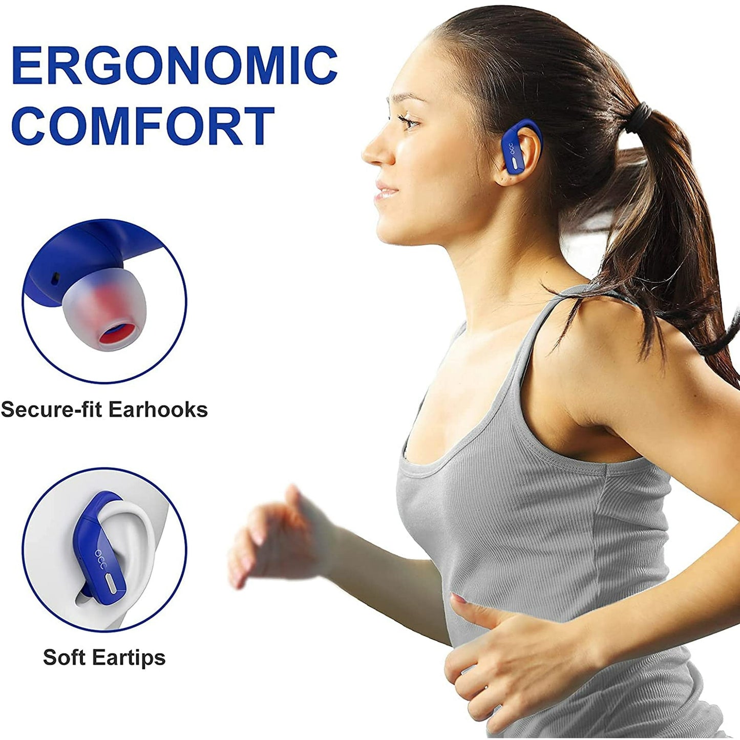 Wireless Earbuds Bluetooth Headphones 48H Play Back Earphones in Ear Waterproof with Microphone LED Display for Sports Running Workout