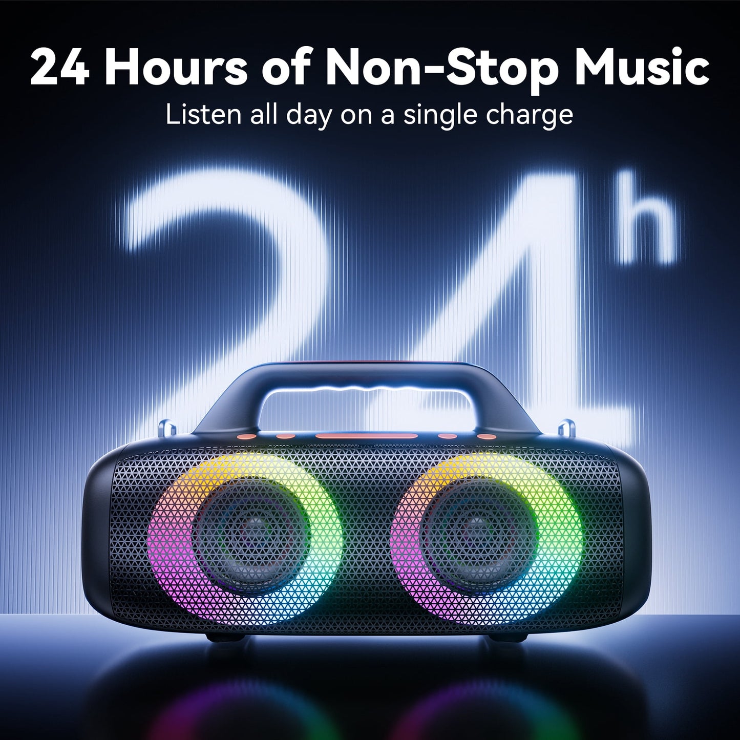 VEATOOL Portable Bluetooth Speaker, 60W Peak Loud Outdoor Speaker with Bass, 24H Playtime, RGB Lights,Portable Wireless Speakers for Outdoor, Home, Party, Pool, Beach, Tailgating, Gym, Work, Gifts