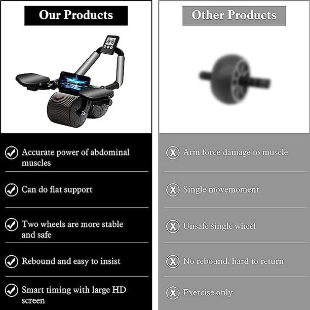 KDMLR 2023 New with Automatic Rebound Ab Abdominal Exercise Roller with Elbow Support and Timer, abs roller wheel core exercise equipment,Perfect Core Exercise Equipment for Home Workouts