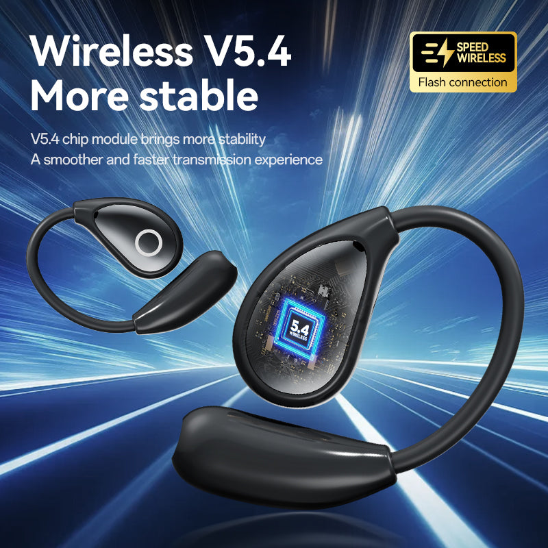 VEATo0L M94 Open Ear Headphones Intelligent Touch Screen Over The Ear Wireless Earbuds Support TF Card,60Hrs Bluetooth 5.4 Earbuds with ENC Clear Talk,Multiple EQ Modes IPX7 Waterproof for Exercise