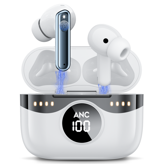 VEAT00L P94 Pro Wireless Bluetooth Headset Sensory Noise Cancellation ANC+ENC Bluetooth 5.4 with LED Digital Display 46H Playback IPX7 Water Resistant