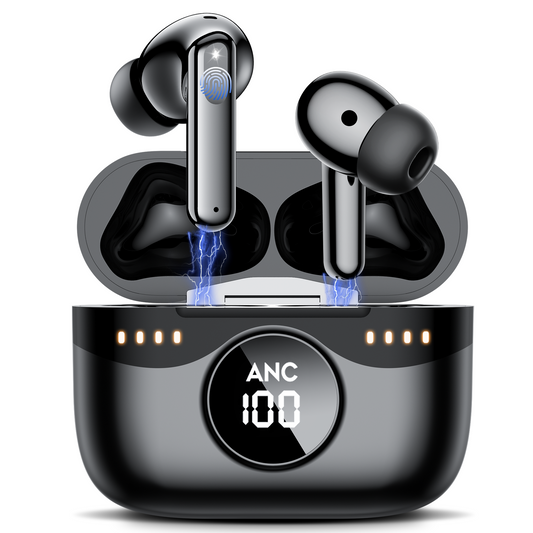 VEAT00L P94 Pro Wireless Bluetooth Headset Sensory Noise Cancellation ANC+ENC Bluetooth 5.4 with LED Digital Display 46H Playback IPX7 Water Resistant