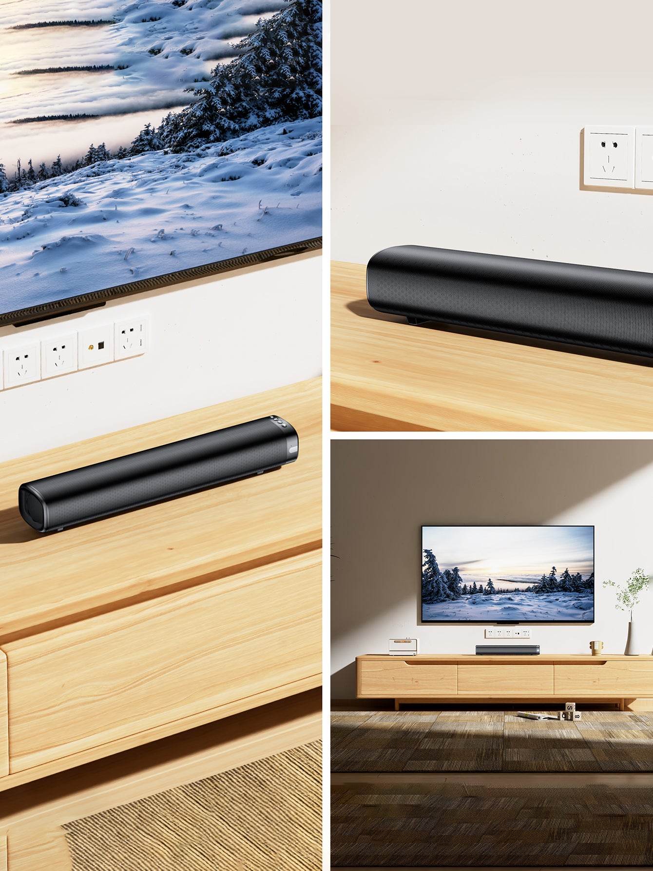 VEATOOL Sound Bar for TV, 50W Bluetooth 5.4 Soundbar with Subwoofer, 3D Surround Sound System with Optical/AUX/RCA/USB