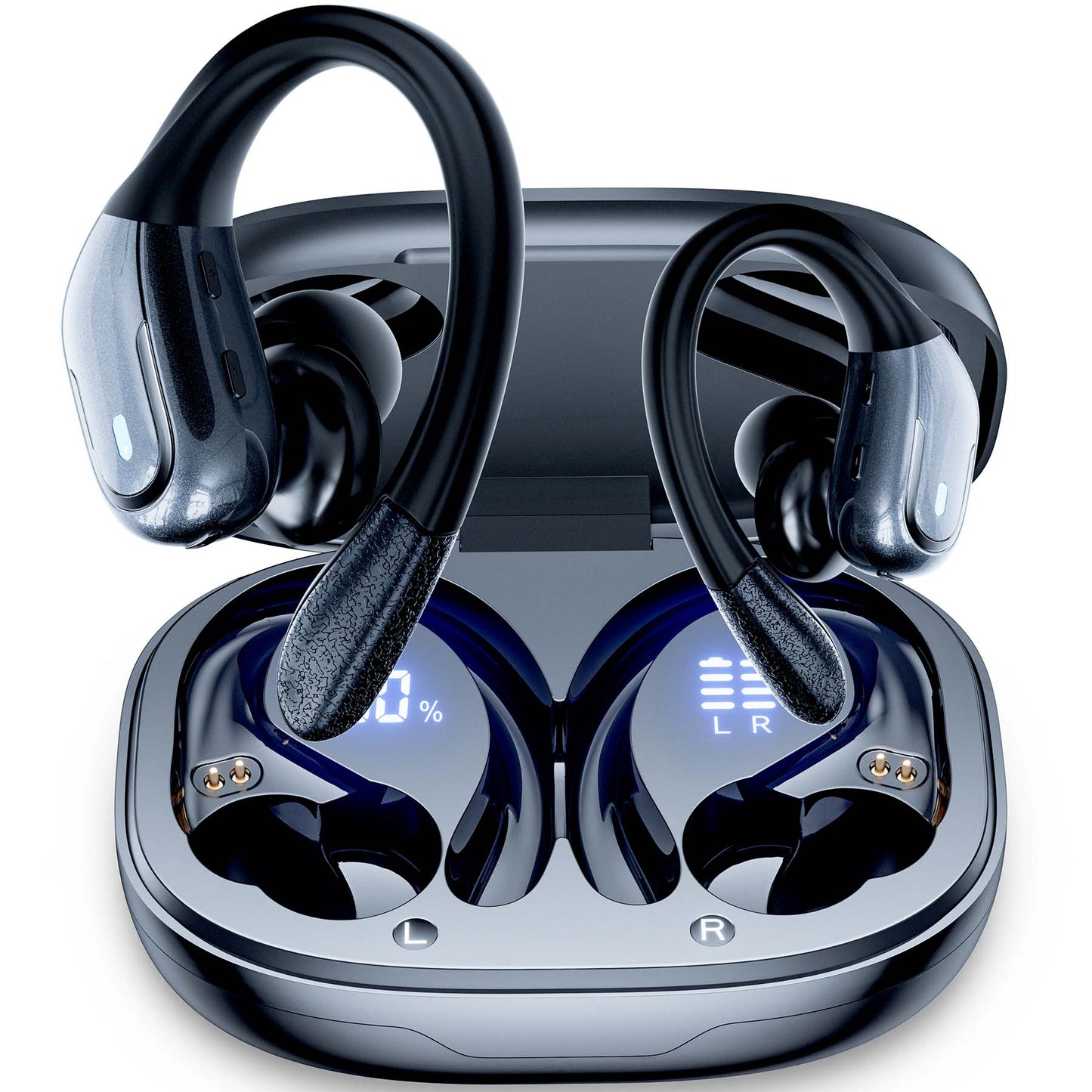 VEATOOL XWireless Earbud, 80Hrs Bluetooth 5.3 Headphones IP7 Waterproof for Sport, Running Wireless Earphones with ENC Noise Cancelling Mic