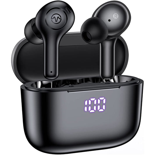 Bluetooth Headphones, True Wireless Earbuds with Wireless Charging Case, Waterproof Touch Control Stereo in-Ear Headset for iPhone 13 Pro Max XS XR Samsung Android