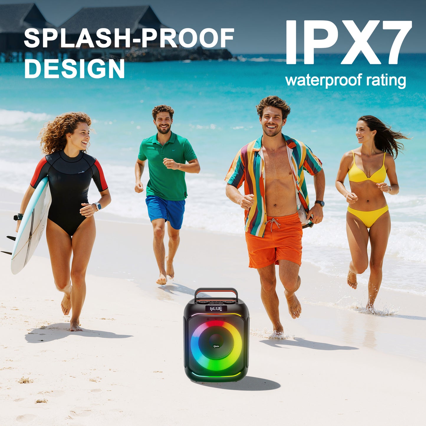 VEATOOL Karaoke Machine, Home Karaoke System with 2 Microphone, Bluetooth Speaker with Party Light, ET107