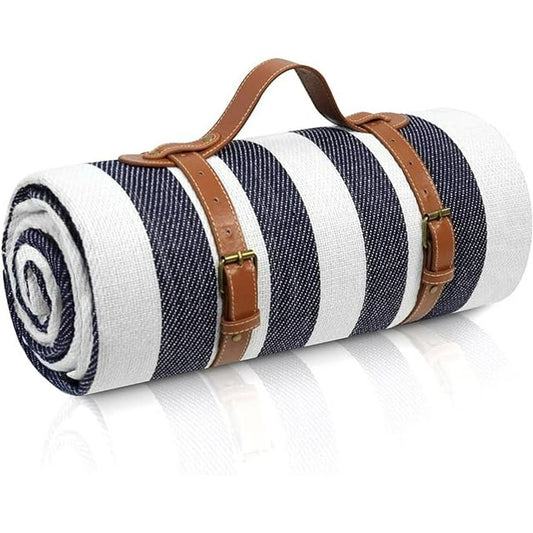 KDMLR 80”x 80” Picnic Blanket Extra Large, Waterproof and Foldable Beach Blanket, 3-Layer Outdoor Blanket for 6 to 8 Adults, for Camping, Park, Beach, Grass, Indoors…