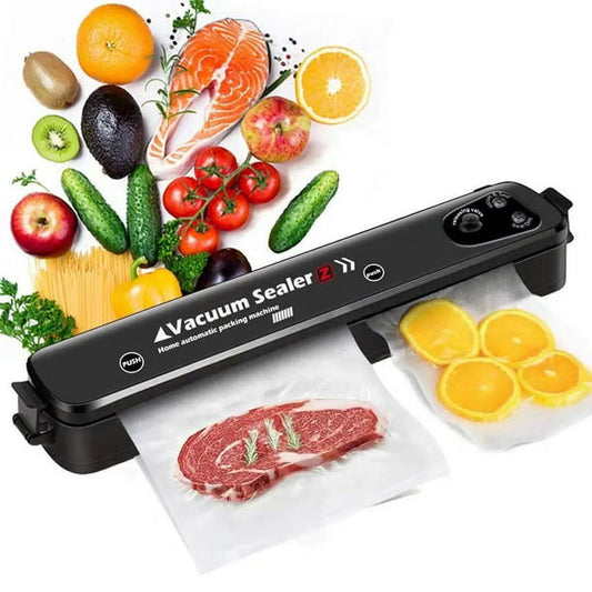KDMLR Automatic Mini Food Vacuum Sealer Machine with 10 Vacuum Sealer Bags Electric Air Sealing Preserver System for Food Saver and Preservation of Home & Commercial(Black)