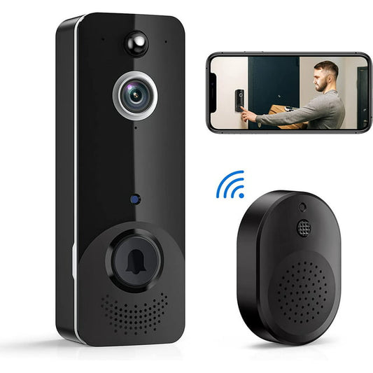 KDMLR Doorbell Camera Wireless, WiFi Video Doorbell with Chime, 2 Way Audio, AI Smart Human Detection, Night Vision, Cloud Storage, Real Time Alert for Home