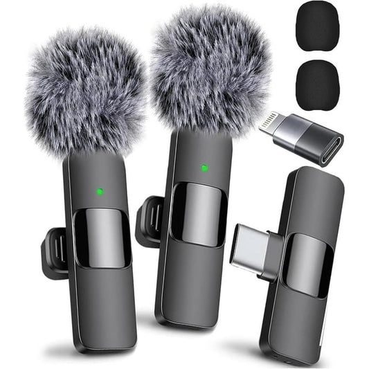 KDMLR Wireless Lavalier Microphone for Samsung and Android Plug and Play Wireless Microphone for Recording, Live Streaming, YouTube, Facebook, TikTok, Clip-on Lavalier Mini Microphone with Noise Cance