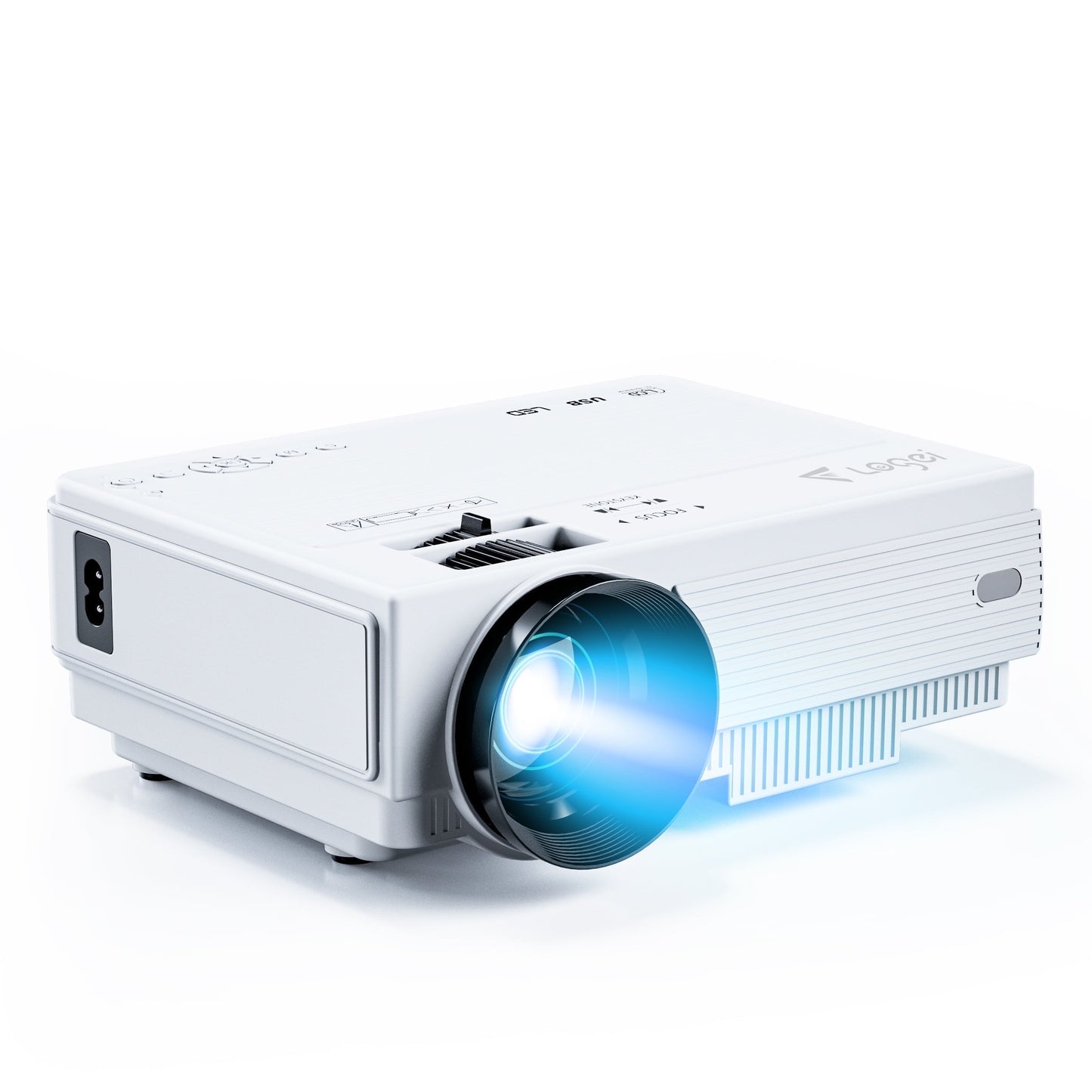 M6 1080P Portable Projector, 200" Display, Outdoor Movie Projector, Home Theater, Compatible with HDMI/USB/AV/Smartphone/TV Box/Laptop