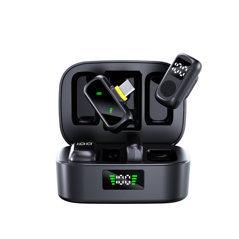 2-in-1 Wireless Lavalier Mic for iPhone & Android, Plug & Play, Noise Cancellation: Gaming, Live Streaming, Vlog, YouTube, TikTok, Podcast（副本）