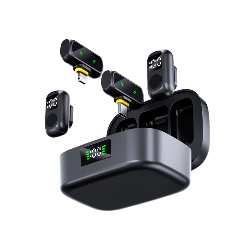 2-in-1 Wireless Lavalier Mic for iPhone & Android, Plug & Play, Noise Cancellation: Gaming, Live Streaming, Vlog, YouTube, TikTok, Podcast（副本）
