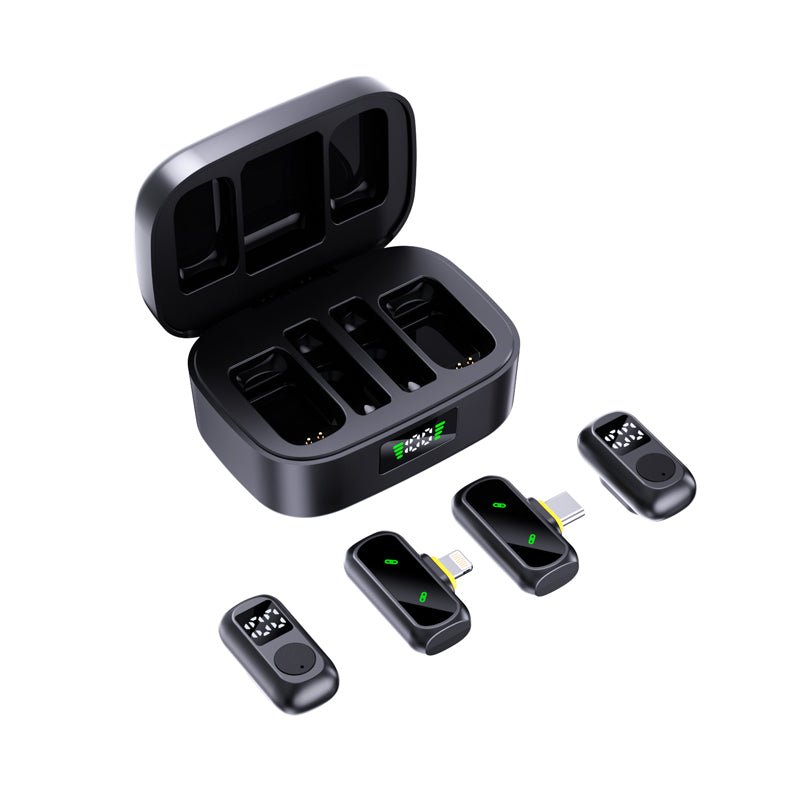 2-in-1 Wireless Lavalier Mic for iPhone & Android, Plug & Play, Noise Cancellation: Gaming, Live Streaming, Vlog, YouTube, TikTok, Podcast（副本）